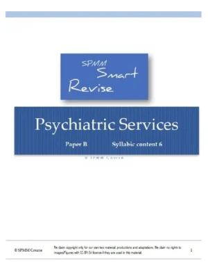 Spmm smart revise basic Psychiatric Services Paper B